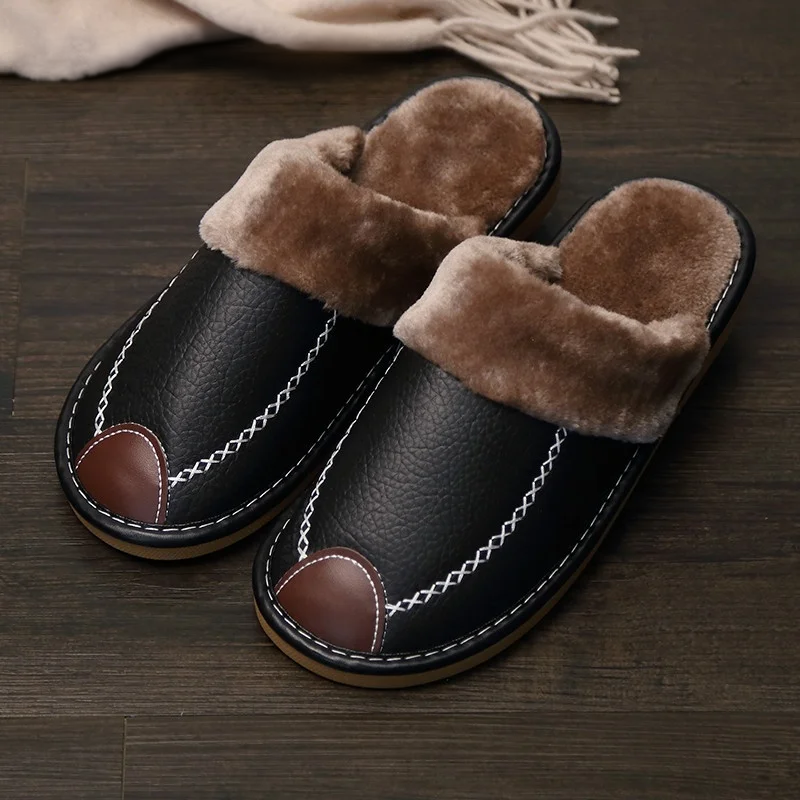 WarmStep Leather Slippers