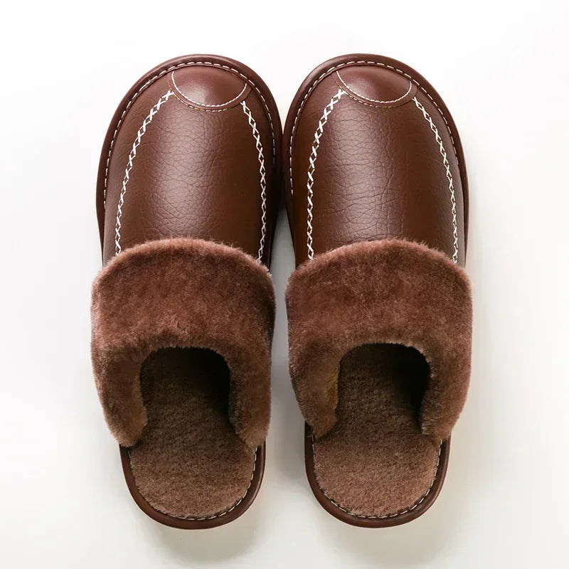 WarmStep Leather Slippers