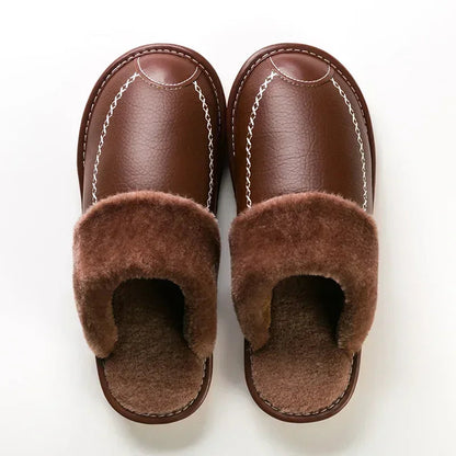 WarmStep Leather Slippers