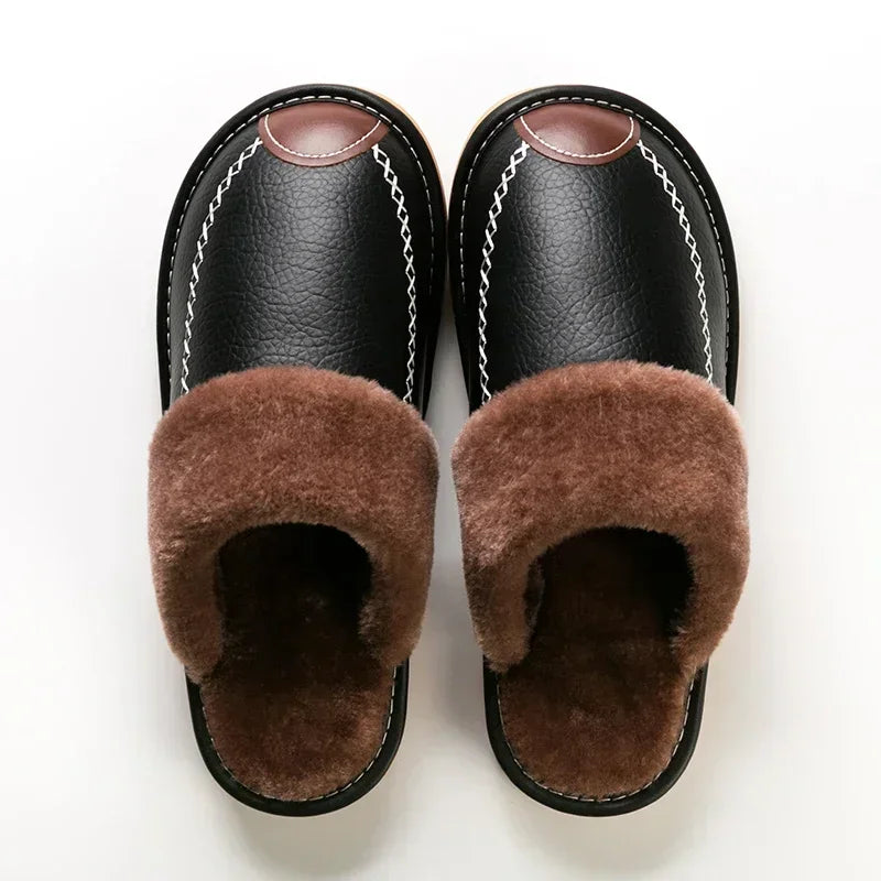 WarmStep Leather Slippers